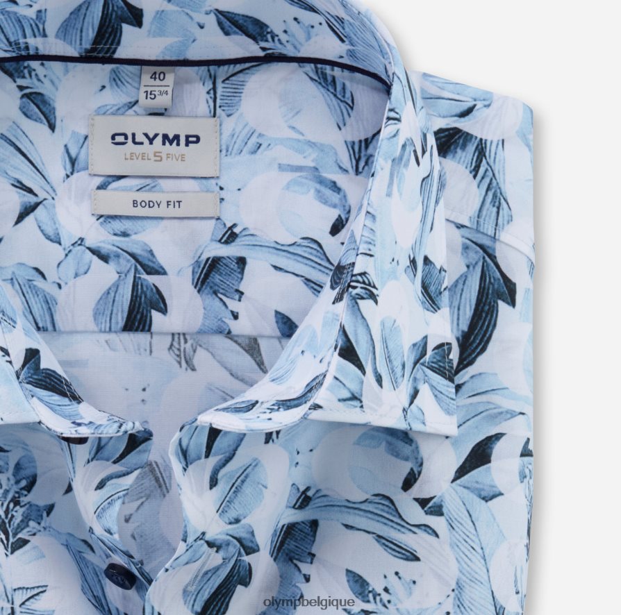 OLYMP FL8P6V664 vêtements body fit niveau cinq, chemise business, new york kent, bleu