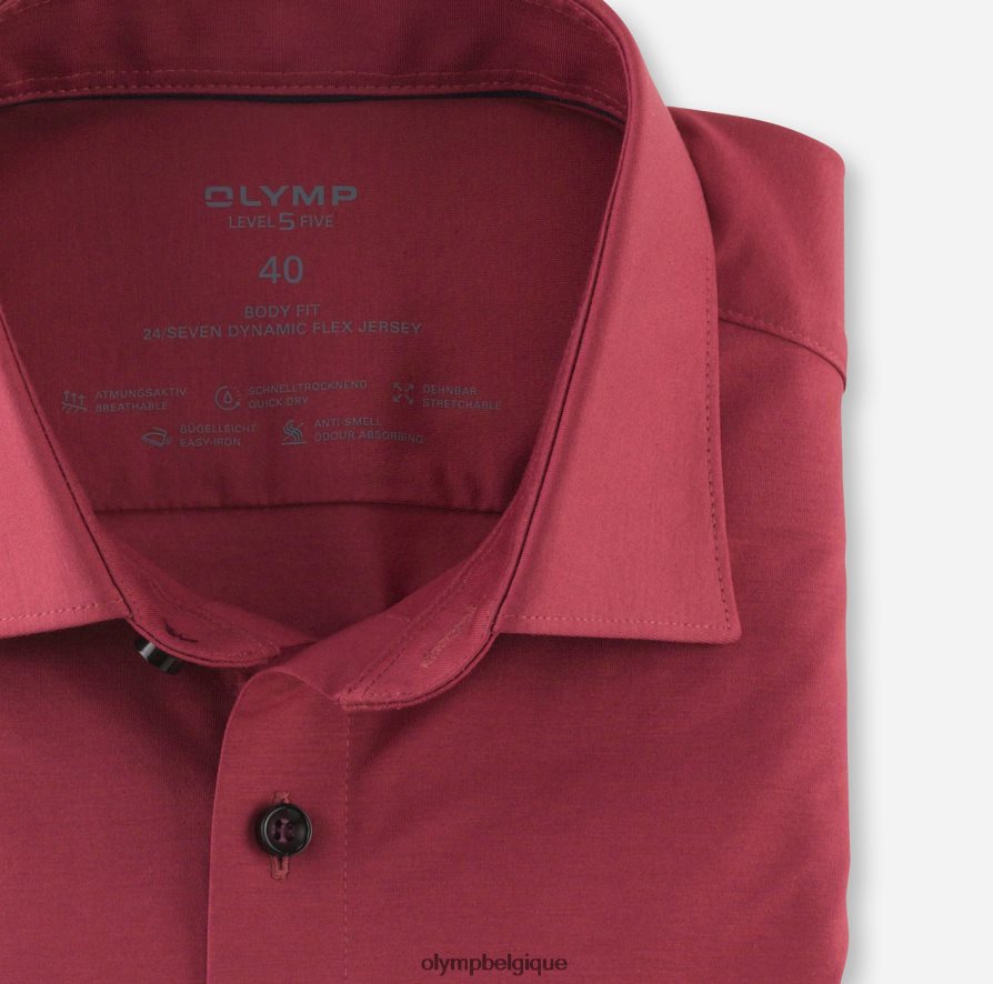 OLYMP FL8P6V670 vêtements niveau cinq 24/7 body fit, chemise d'affaires, new york kent, palissandre