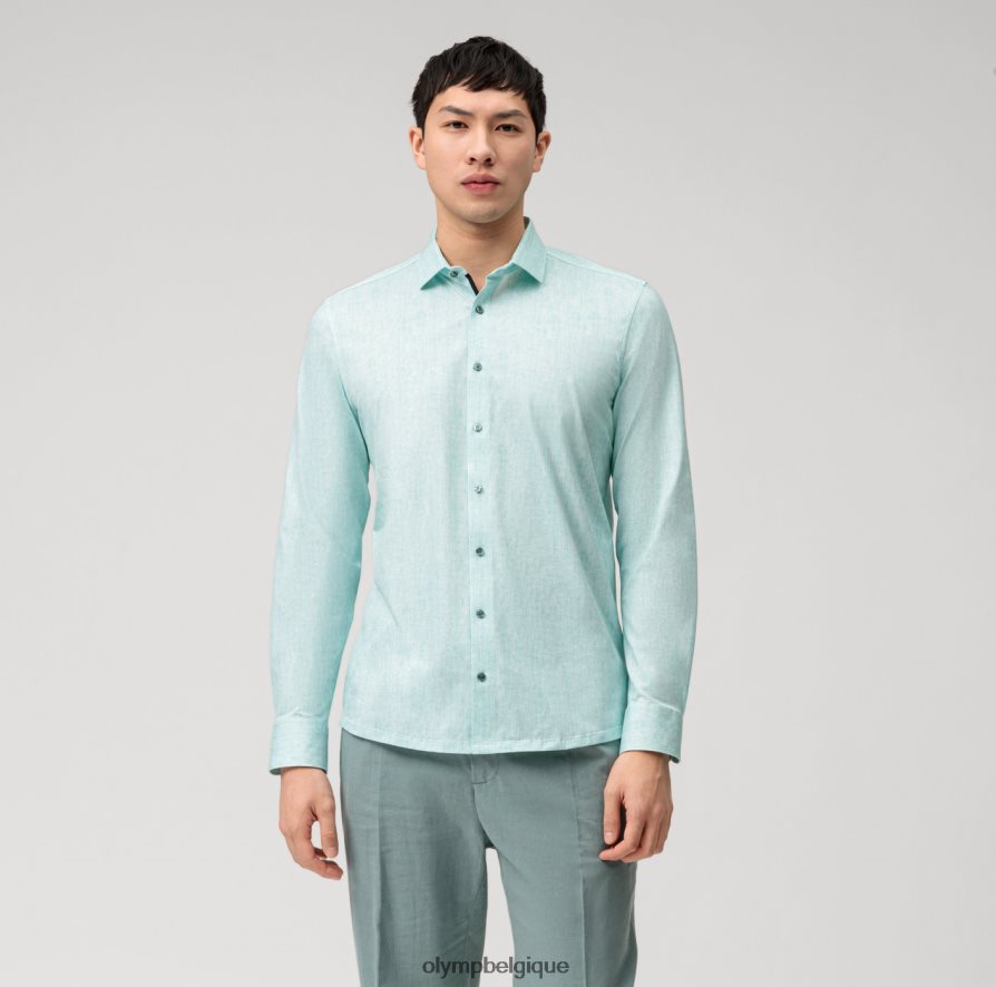 OLYMP FL8P6V672 vêtements niveau cinq 24/7 body fit, chemise d'affaires, kent moderne, émeraude
