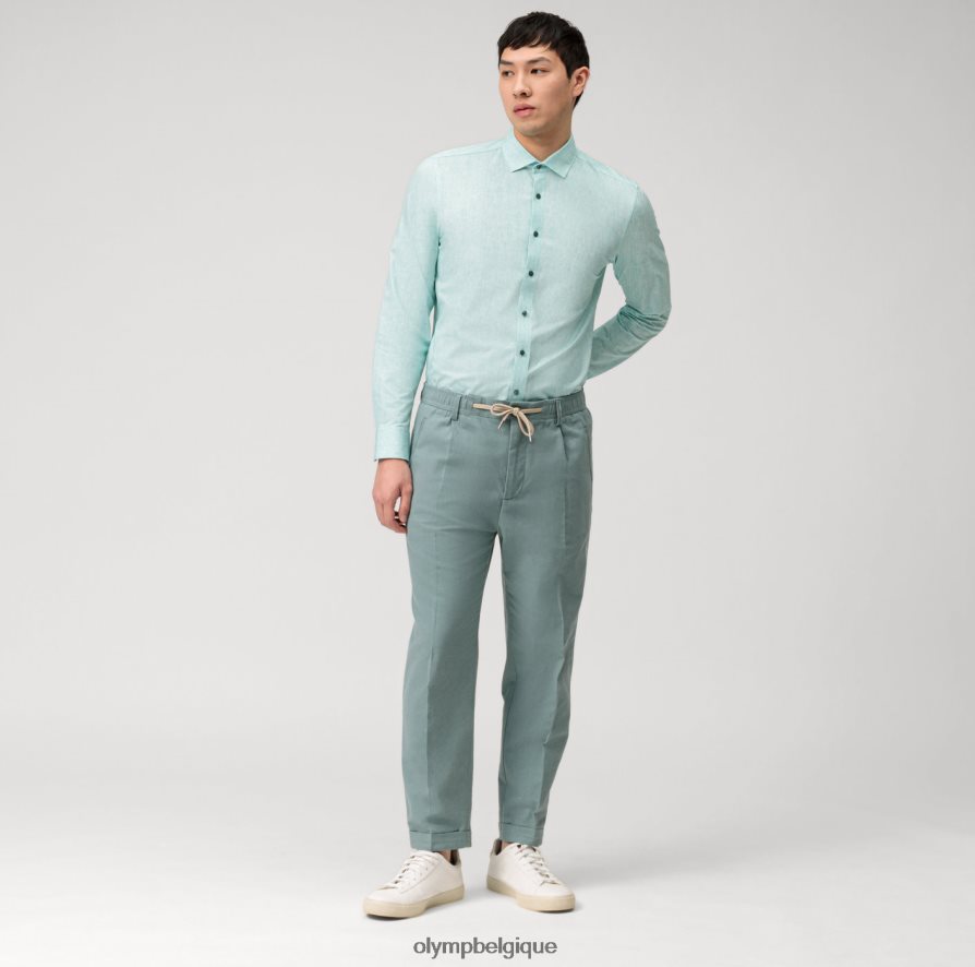 OLYMP FL8P6V672 vêtements niveau cinq 24/7 body fit, chemise d'affaires, kent moderne, émeraude
