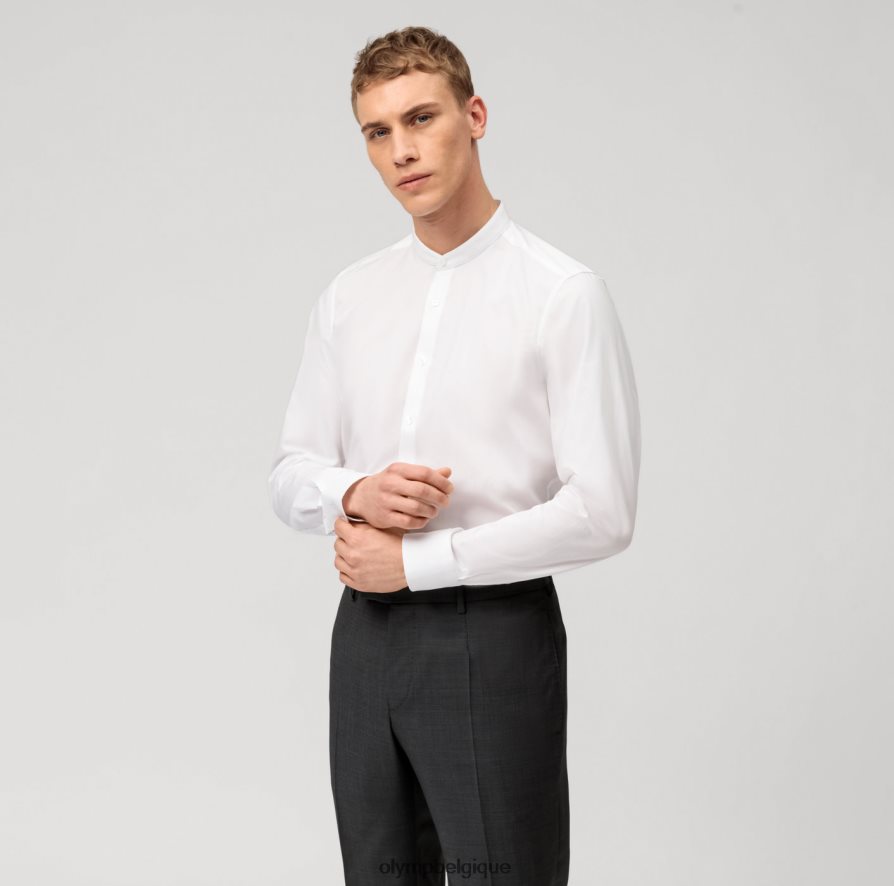 OLYMP FL8P6V677 vêtements Level Five Body Fit, chemise business, col montant, blanc