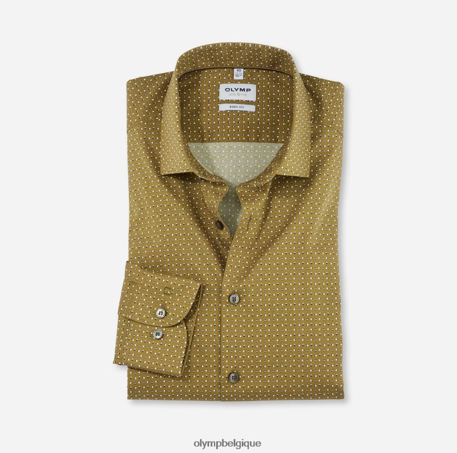 OLYMP FL8P6V679 vêtements coupe corporelle niveau cinq, chemise d'affaires, kent moderne, laiton