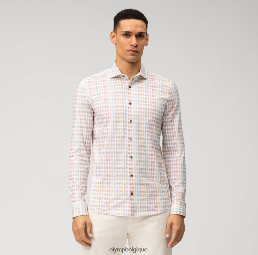 OLYMP FL8P6V681 vêtements niveau cinq 24/7 body fit, chemise business, kent, rose