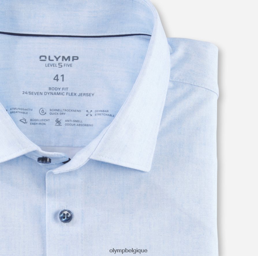 OLYMP FL8P6V683 vêtements niveau cinq 24/7 body fit, chemise business, kent moderne, bleu