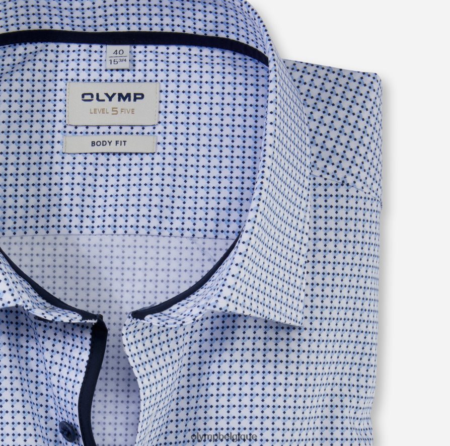 OLYMP FL8P6V685 vêtements body fit niveau cinq, chemise business, new york kent, bleu