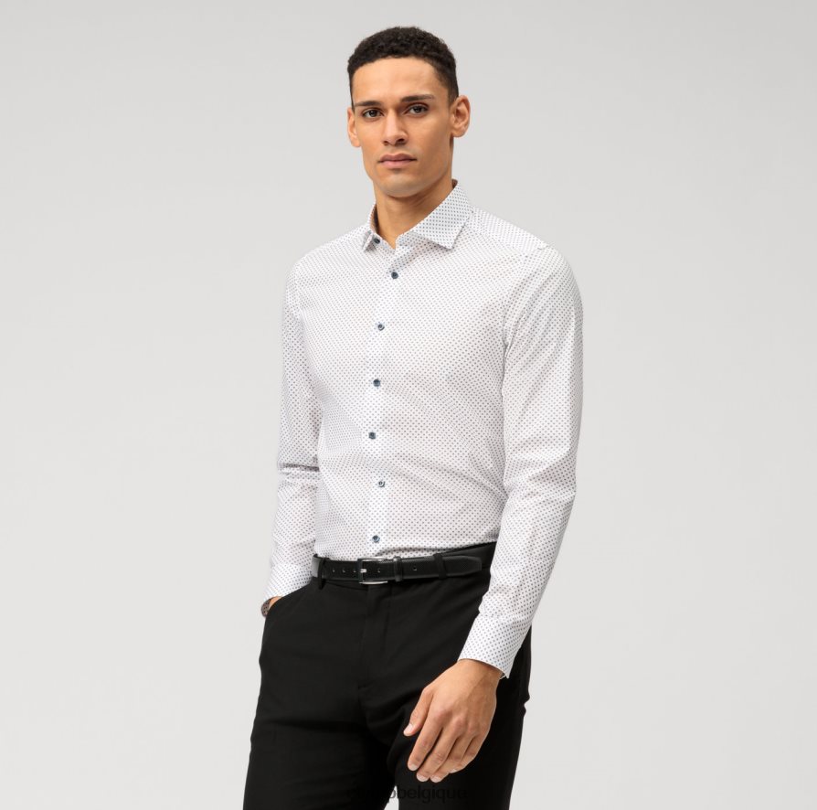 OLYMP FL8P6V686 vêtements coupe corporelle niveau cinq, chemise d'affaires, royal kent, blanc
