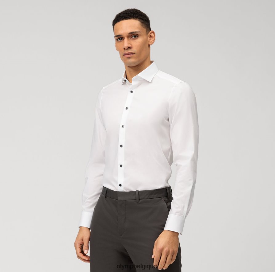 OLYMP FL8P6V691 vêtements coupe corporelle niveau cinq, chemise d'affaires, royal kent, blanc
