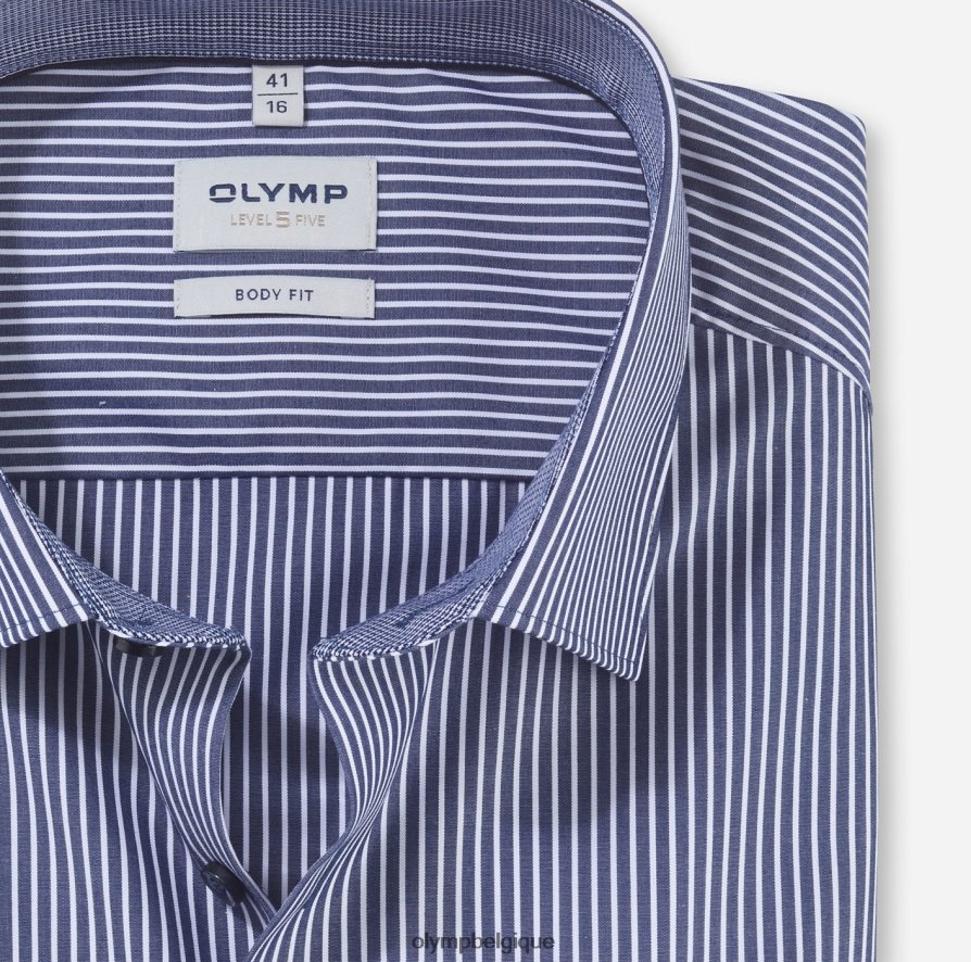 OLYMP FL8P6V700 vêtements coupe corporelle niveau cinq, chemise d'affaires, new york kent, marine