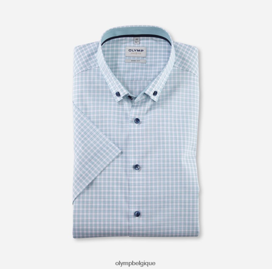 OLYMP FL8P6V704 vêtements coupe corporelle niveau cinq, chemise d'affaires, boutonnée, émeraude