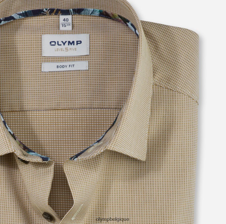 OLYMP FL8P6V719 vêtements coupe corporelle niveau cinq, chemise d'affaires, new york kent, laiton