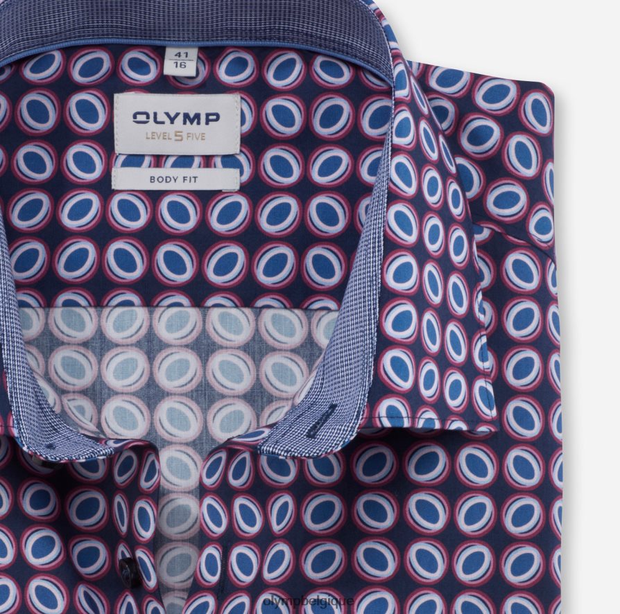 OLYMP FL8P6V732 vêtements coupe corporelle niveau cinq, chemise d'affaires, new york kent, rose