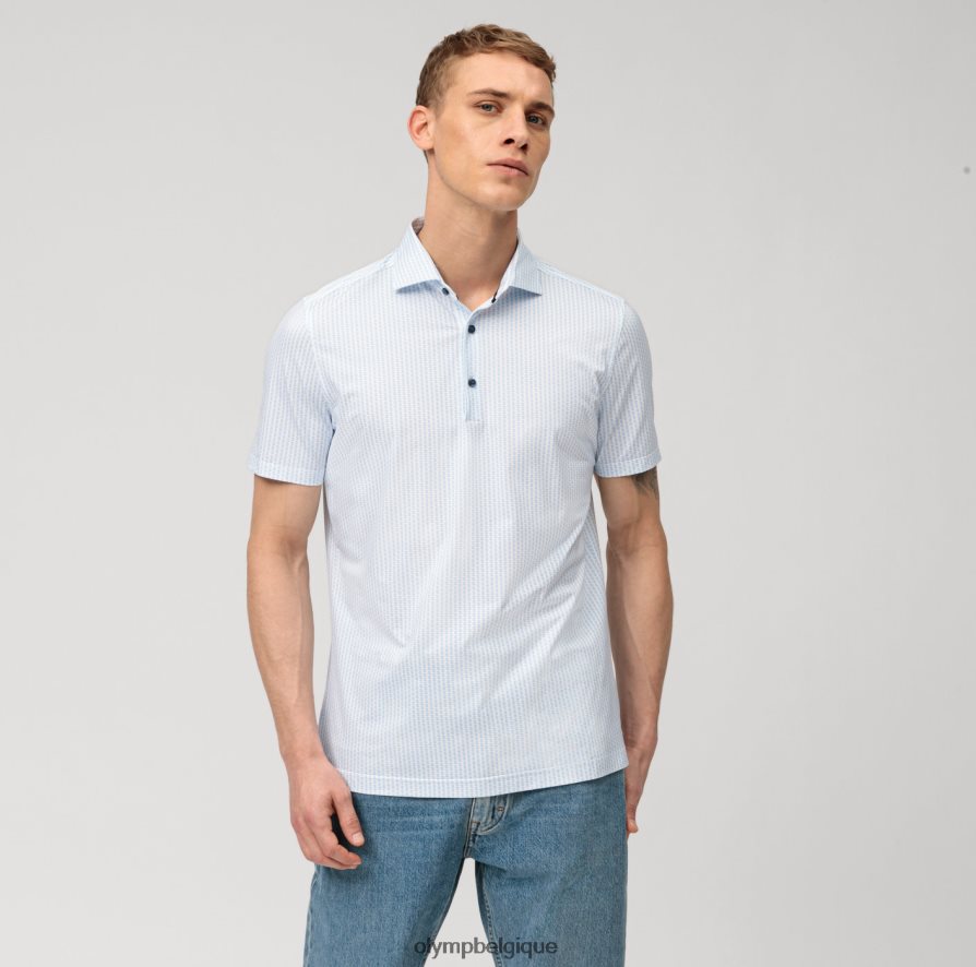OLYMP FL8P6V737 vêtements niveau cinq 24/7 body fit, chemise business, kent, bleu