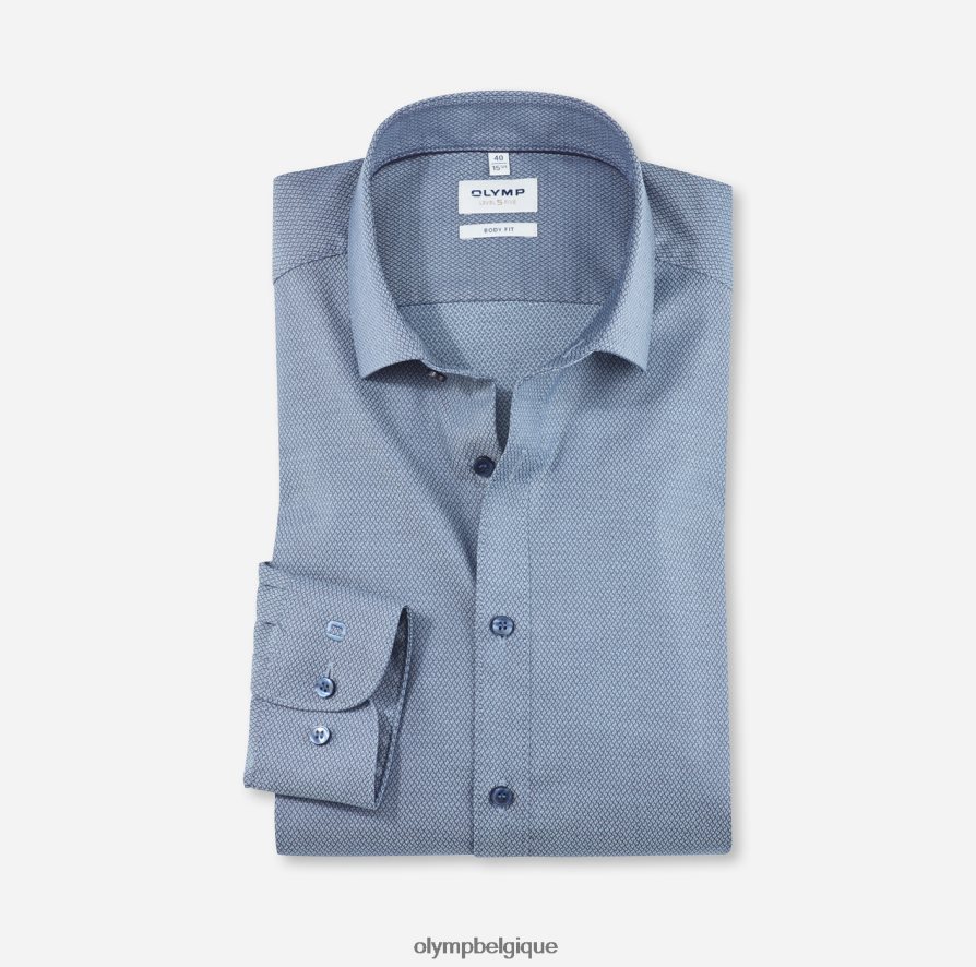 OLYMP FL8P6V747 vêtements coupe body niveau cinq, chemise business, kent moderne, bleu