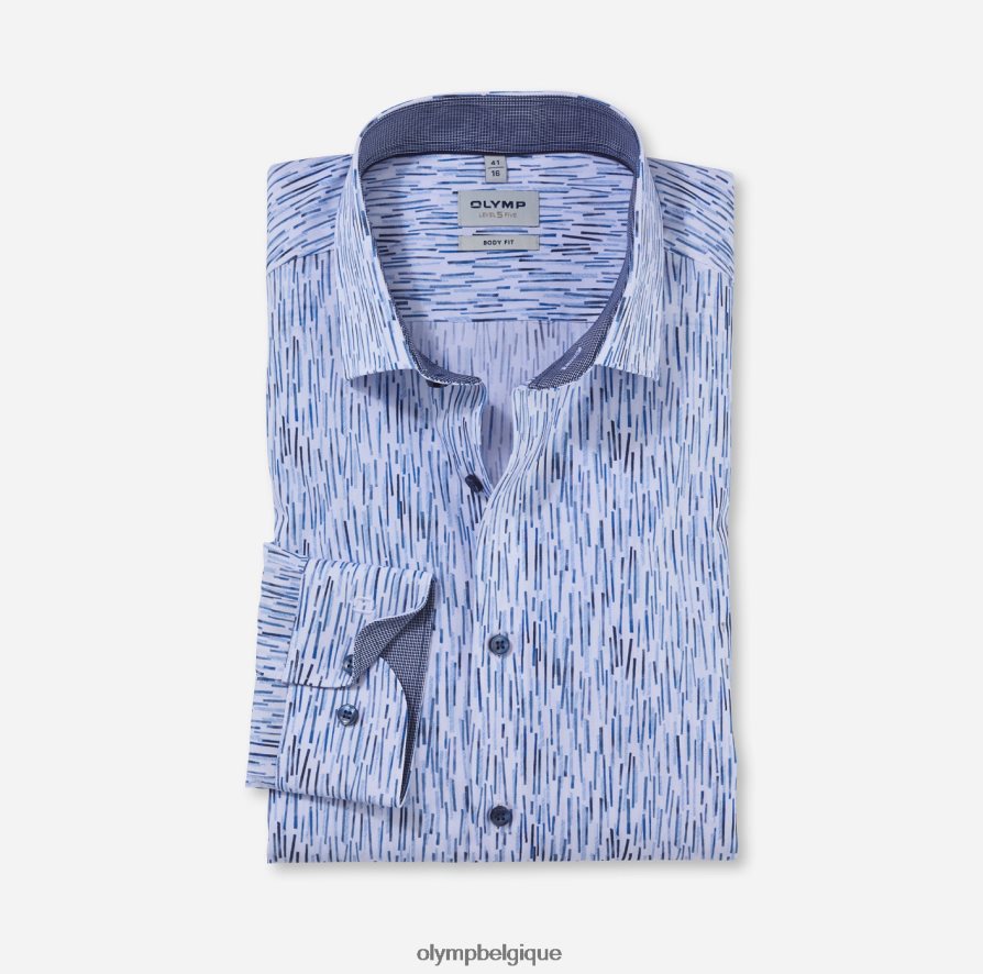 OLYMP FL8P6V748 vêtements coupe body niveau cinq, chemise business, kent moderne, bleu