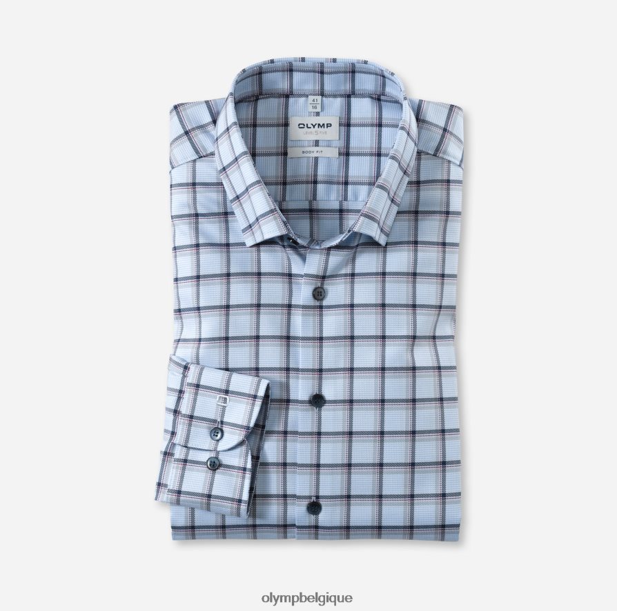 OLYMP FL8P6V750 vêtements level five body fit, chemise business, sous boutonnée, bleu