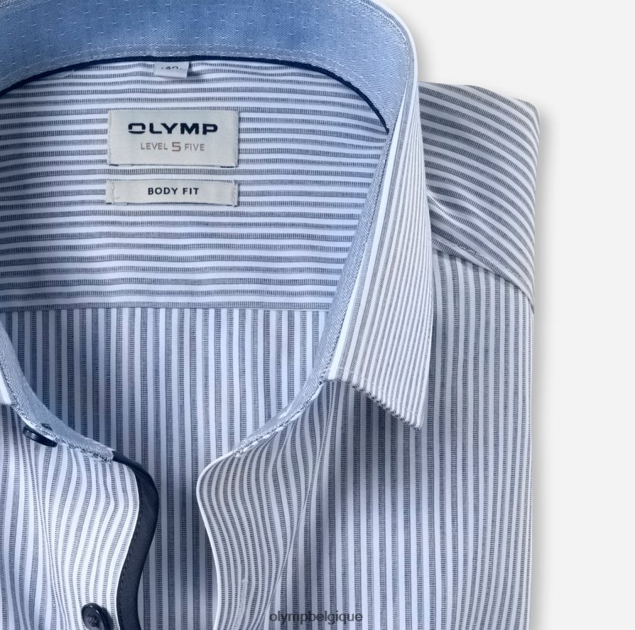 OLYMP FL8P6V758 vêtements coupe corporelle niveau cinq, chemise d'affaires, kent moderne, marine