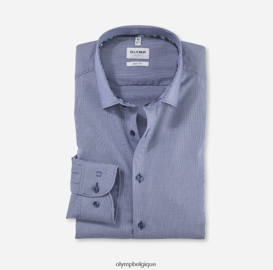 OLYMP FL8P6V777 vêtements coupe corporelle niveau cinq, chemise d'affaires, new york kent, marine