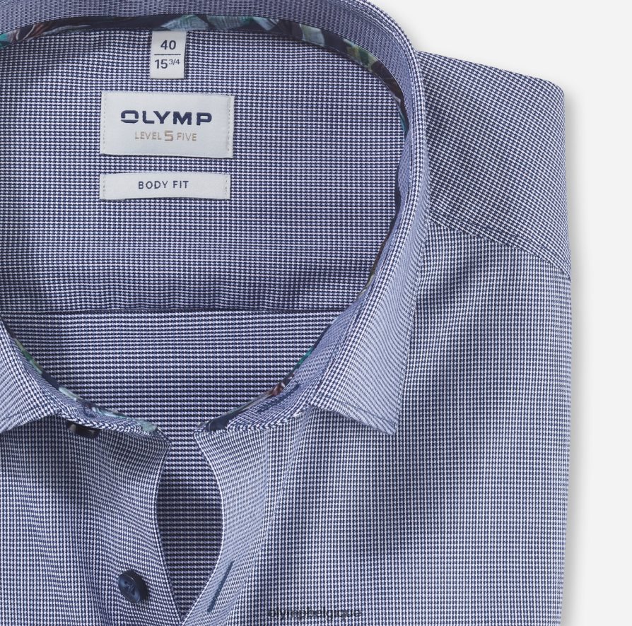 OLYMP FL8P6V777 vêtements coupe corporelle niveau cinq, chemise d'affaires, new york kent, marine