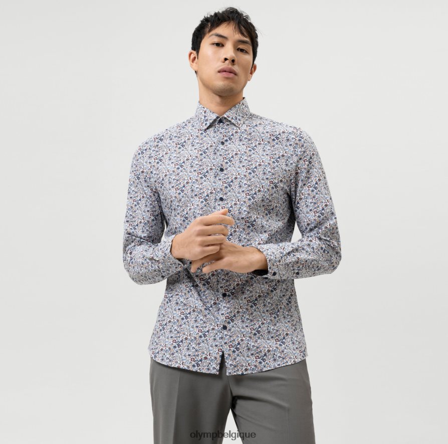 OLYMP FL8P6V778 vêtements niveau cinq 24/7 body fit, chemise business, kent moderne, rouge