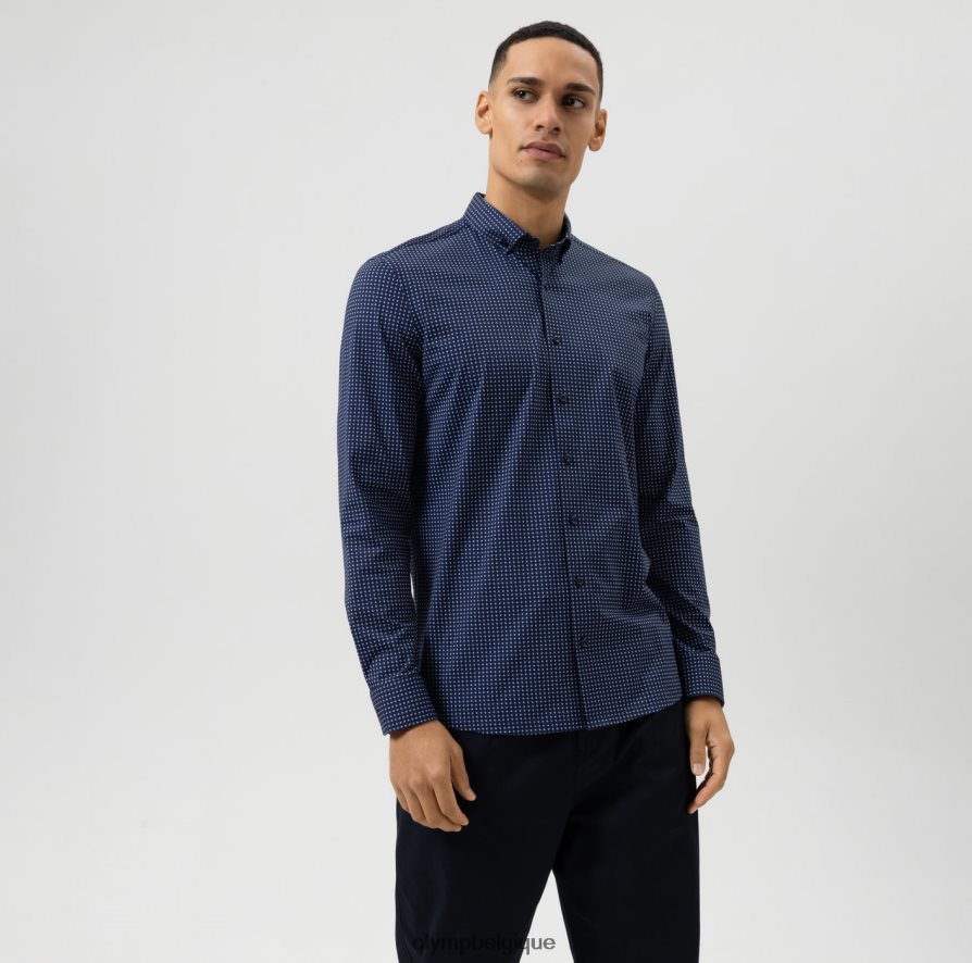 OLYMP FL8P6V779 vêtements niveau cinq 24/7 body fit, chemise business, boutonnée, bleu