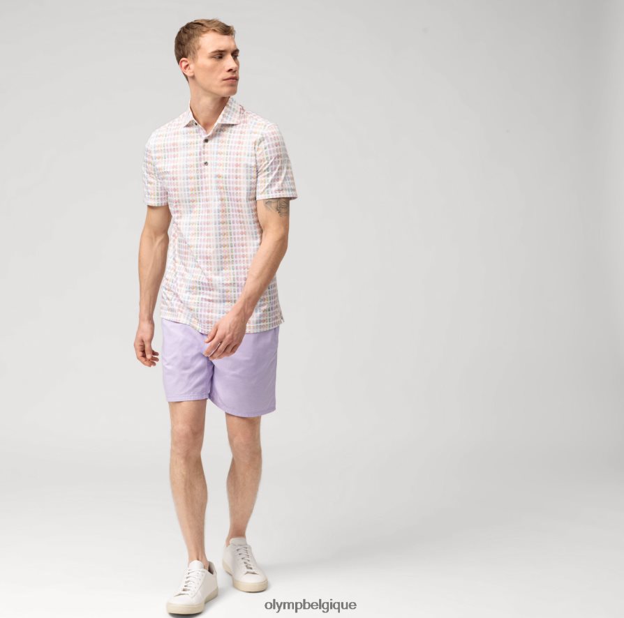 OLYMP FL8P6V782 vêtements niveau cinq 24/7 body fit, chemise business, kent, rose