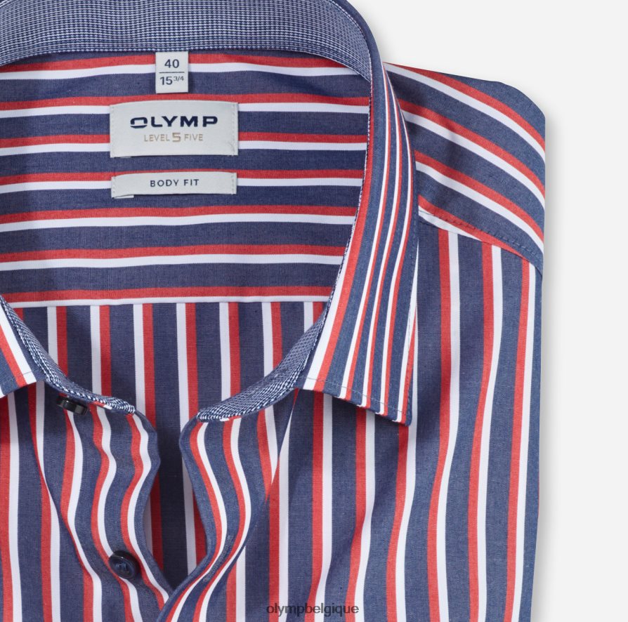 OLYMP FL8P6V787 vêtements coupe corporelle niveau cinq, chemise d'affaires, new york kent, rouge
