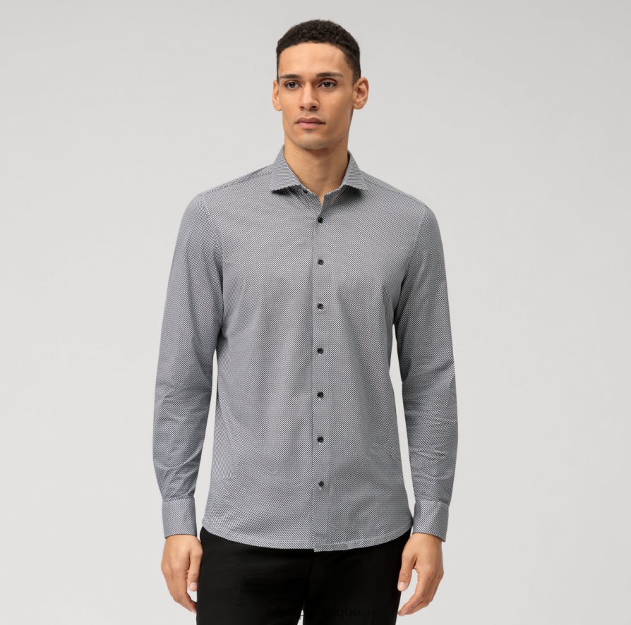 OLYMP FL8P6V790 vêtements niveau cinq 24/7 body fit, chemise business, kent, noir