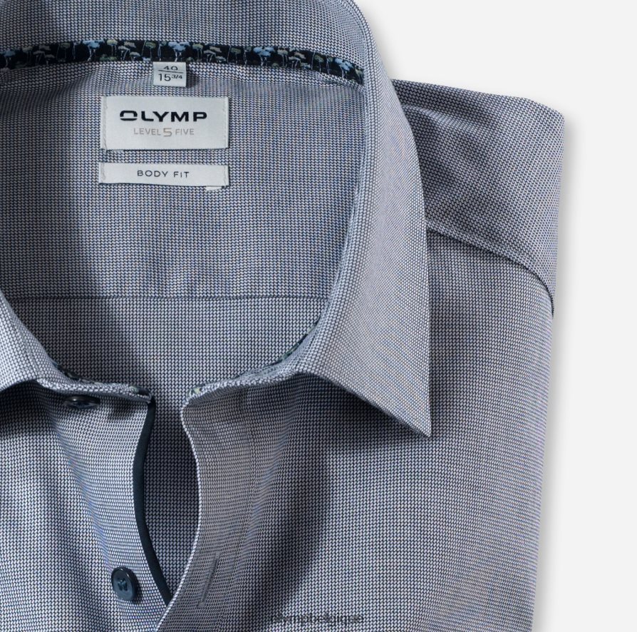 OLYMP FL8P6V810 vêtements coupe corporelle niveau cinq, chemise d'affaires, new york kent, marine