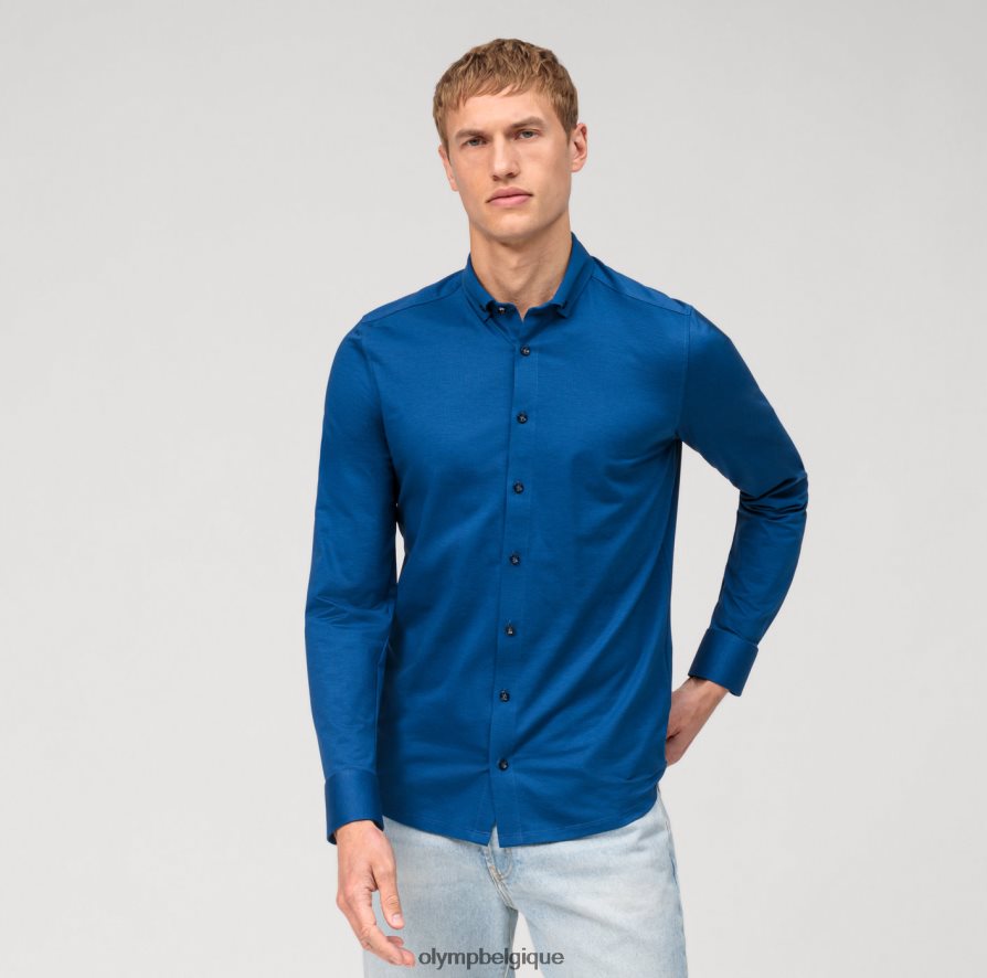 OLYMP FL8P6V811 vêtements niveau cinq, coupe corporelle 24h/24 et 7j/7, chemise business, boutonnée, royal