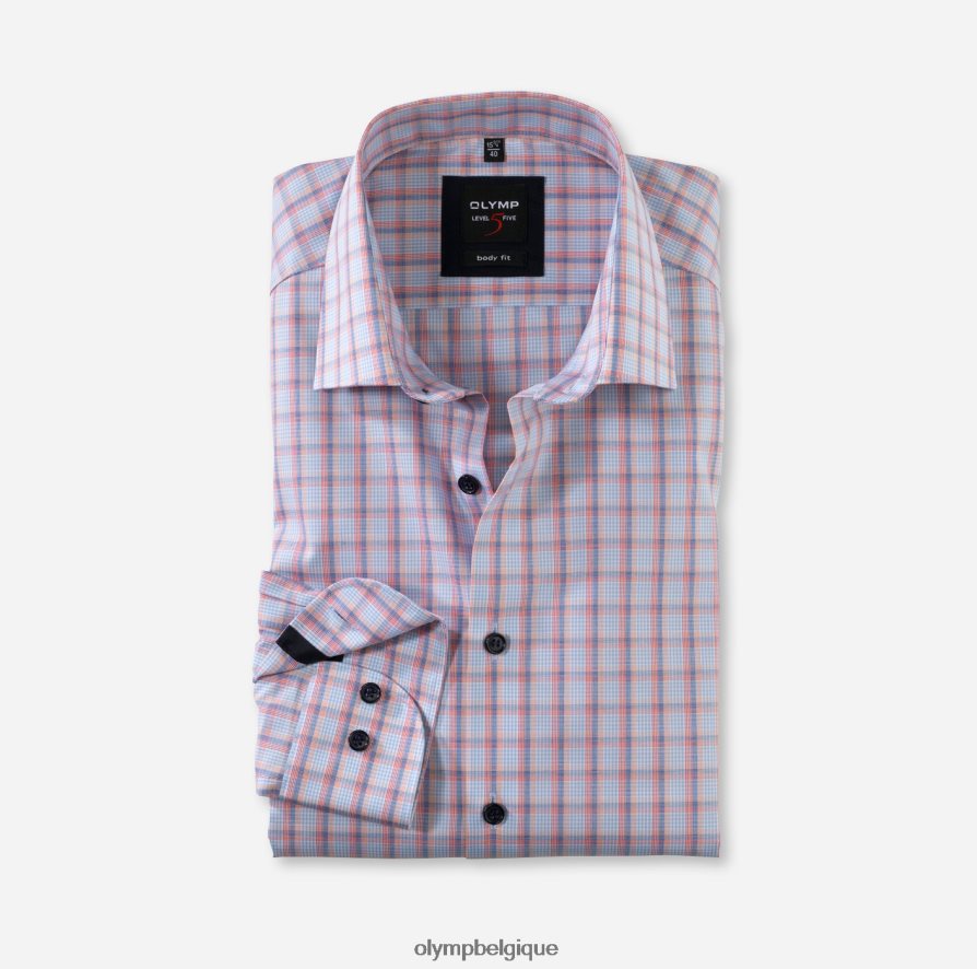 OLYMP FL8P6V812 vêtements coupe corporelle niveau cinq, chemise d'affaires, new york kent, saumon