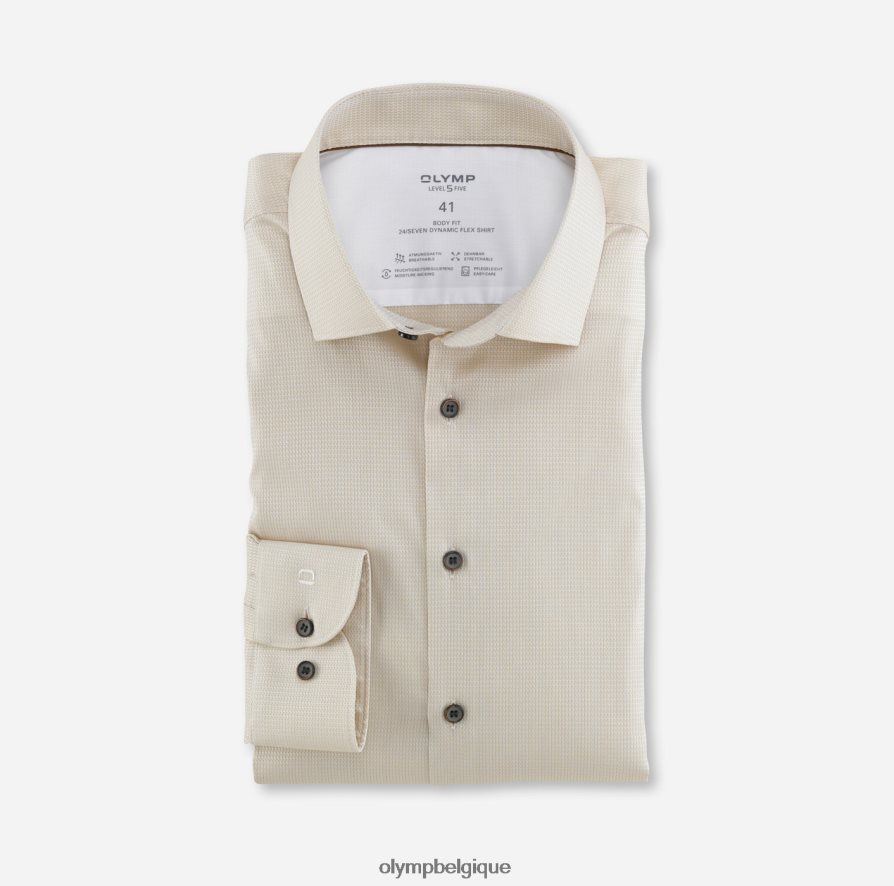 OLYMP FL8P6V821 vêtements niveau cinq 24/7 body fit, chemise d'affaires, kent moderne, naturel