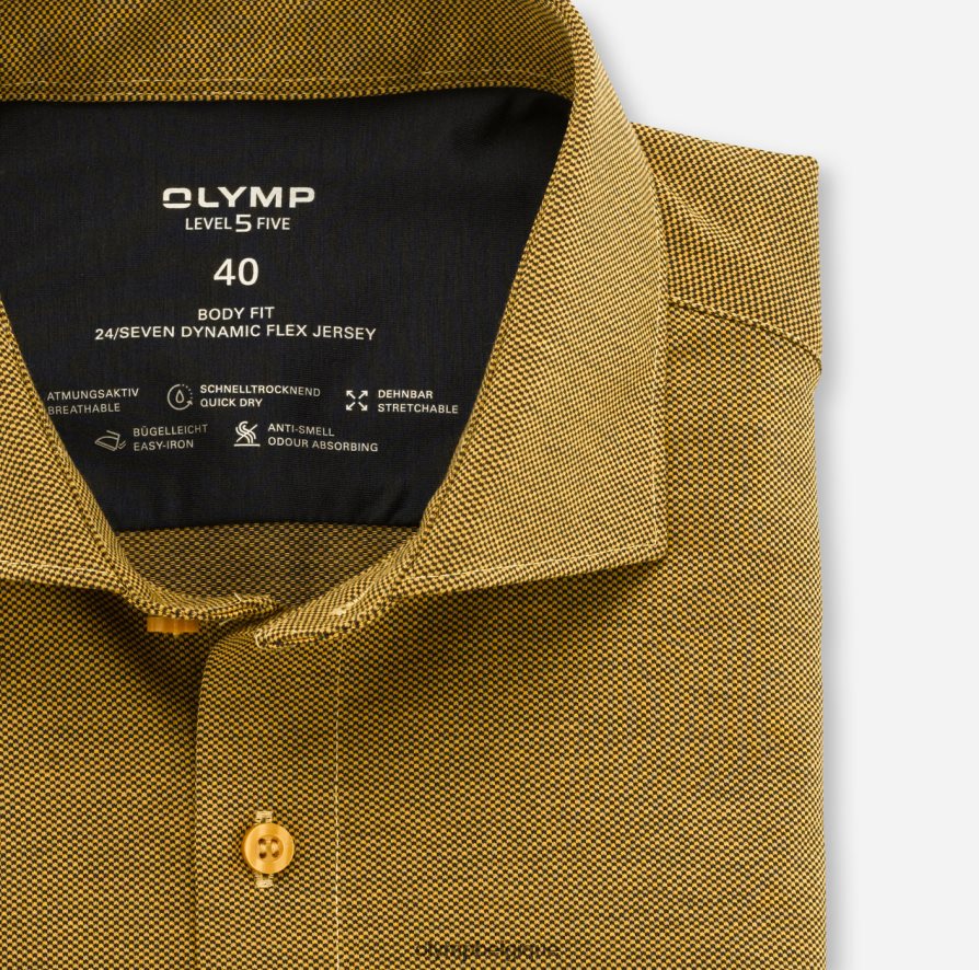 OLYMP FL8P6V822 vêtements niveau cinq 24/7 body fit, chemise d'affaires, kent, laiton
