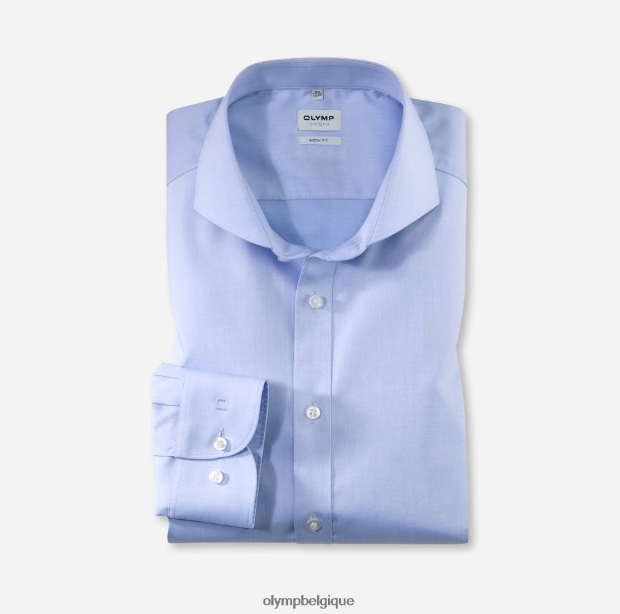 OLYMP FL8P6V841 vêtements body fit niveau cinq, chemise business, pan coupé, bleu