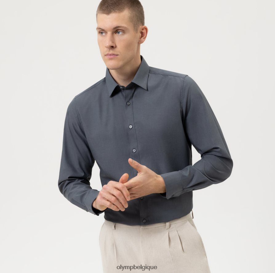 OLYMP FL8P6V847 vêtements coupe corporelle niveau cinq, chemise d'affaires, new york kent, anthracite