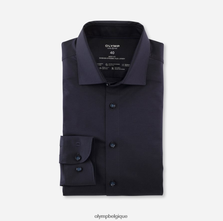 OLYMP FL8P6V860 vêtements niveau cinq 24/7 body fit, chemise d'affaires, manches longues extra longues, new york kent, marine
