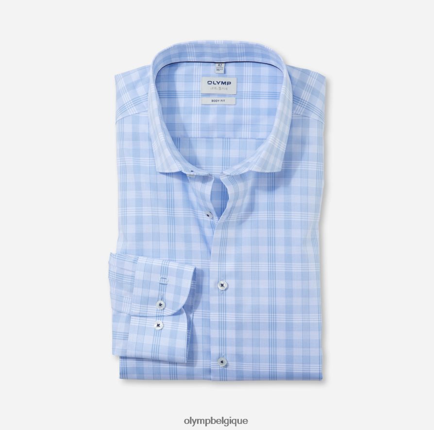 OLYMP FL8P6V880 vêtements coupe body niveau cinq, chemise business, manches longues extra longues, kent moderne, bleu