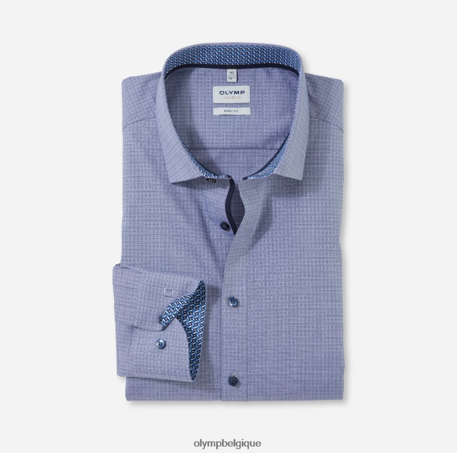OLYMP FL8P6V881 vêtements coupe corporelle niveau cinq, chemise d'affaires, manches longues extra longues, kent moderne, marine
