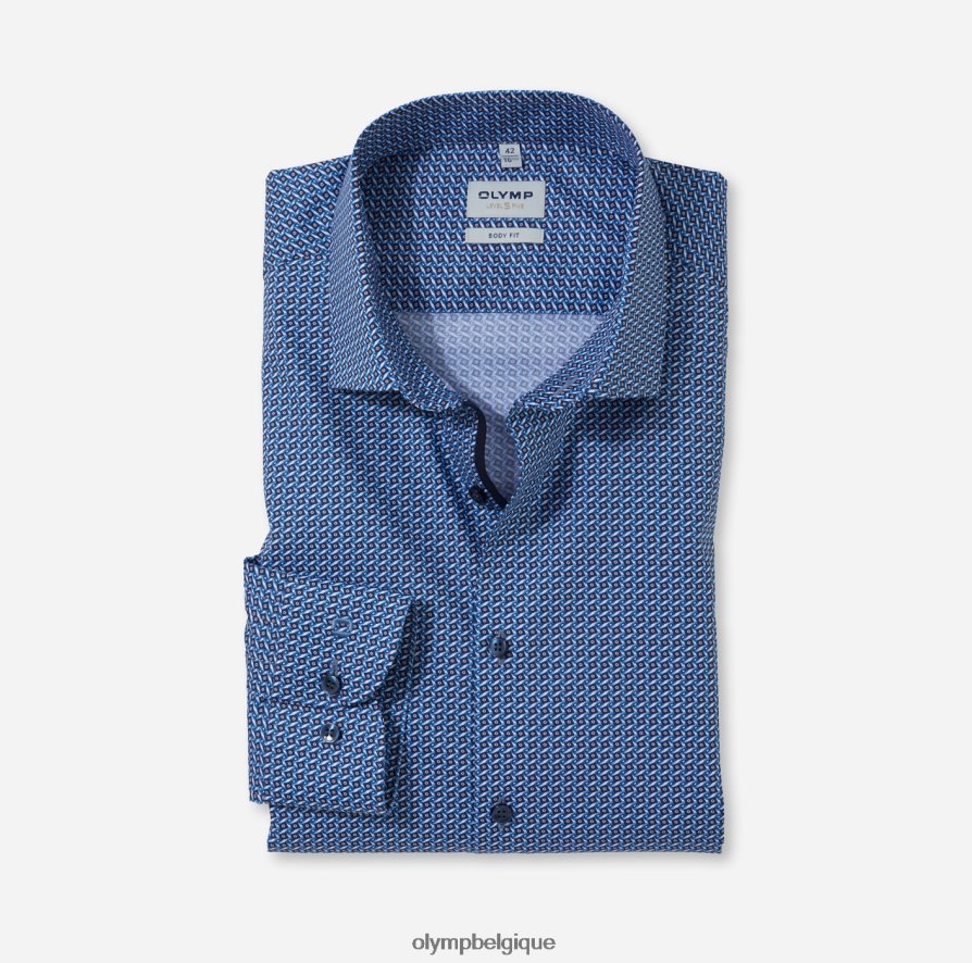 OLYMP FL8P6V882 vêtements coupe corporelle niveau cinq, chemise d'affaires, manches longues extra longues, kent moderne, marine