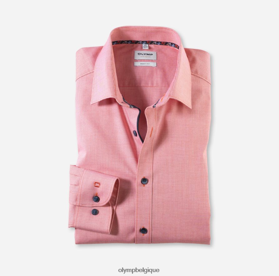 OLYMP FL8P6V908 vêtements coupe corporelle niveau cinq, chemise d'affaires, manches longues extra longues, new york kent, rouge