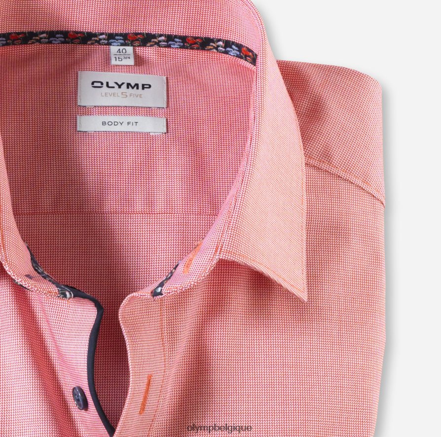 OLYMP FL8P6V908 vêtements coupe corporelle niveau cinq, chemise d'affaires, manches longues extra longues, new york kent, rouge