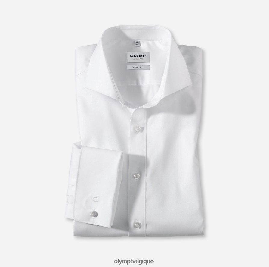 OLYMP FL8P6V910 vêtements coupe corporelle niveau cinq, chemise d'affaires, manches longues extra longues, coupe, blanc