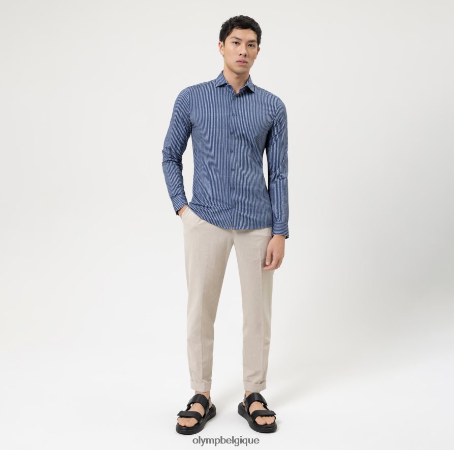 OLYMP FL8P6V105 vêtements Non. six 24/7 super slim, chemise business, kent, marine