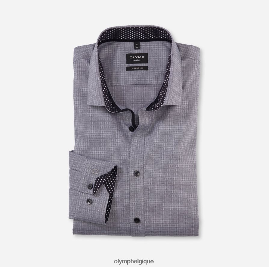 OLYMP FL8P6V107 vêtements Non. six super slim, chemise business, kent moderne, noir