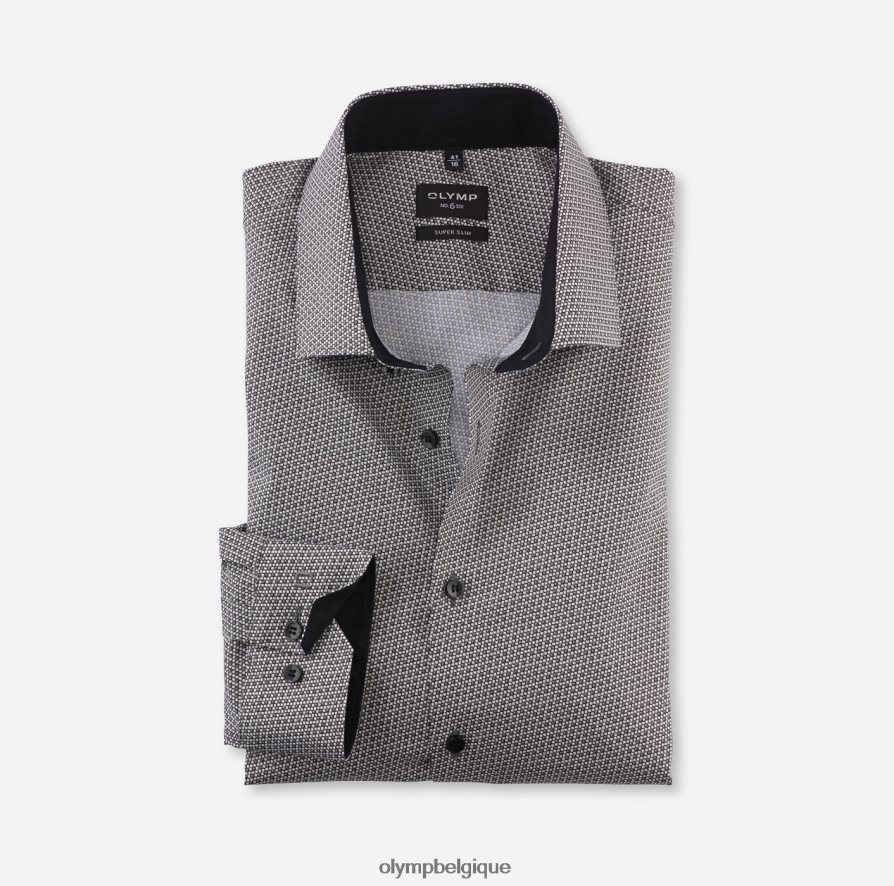OLYMP FL8P6V108 vêtements Non. six super slim, chemise business, kent moderne, olive