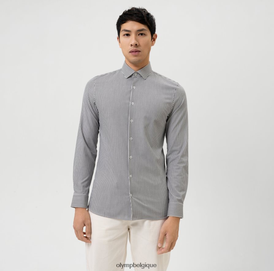 OLYMP FL8P6V12 vêtements Non. six 24/7 super slim, chemise business, kent moderne, noir