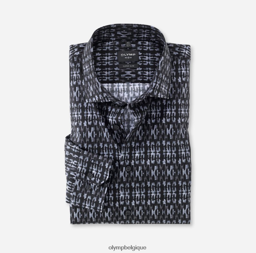 OLYMP FL8P6V132 vêtements Non. six super slim, chemise business, kent moderne, noir