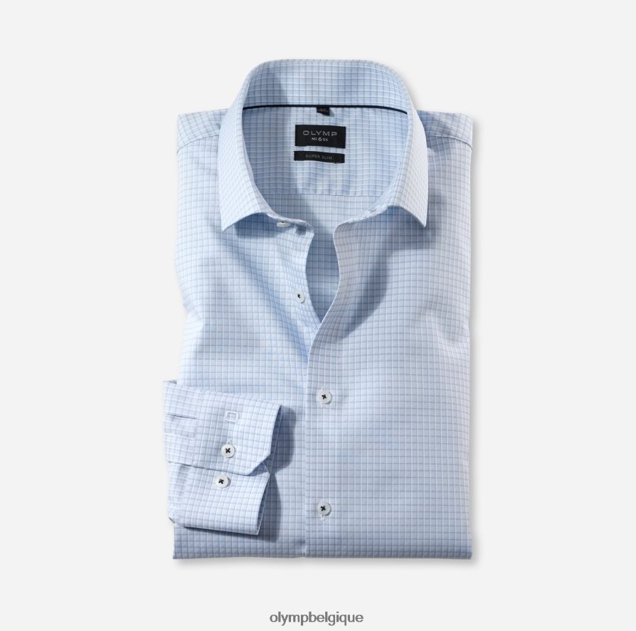 OLYMP FL8P6V141 vêtements Non. six super slim, chemise business, modern kent, bleu