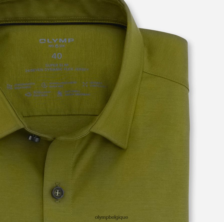 OLYMP FL8P6V144 vêtements Non. six 24/7 super slim, chemise business, urban kent, kaki