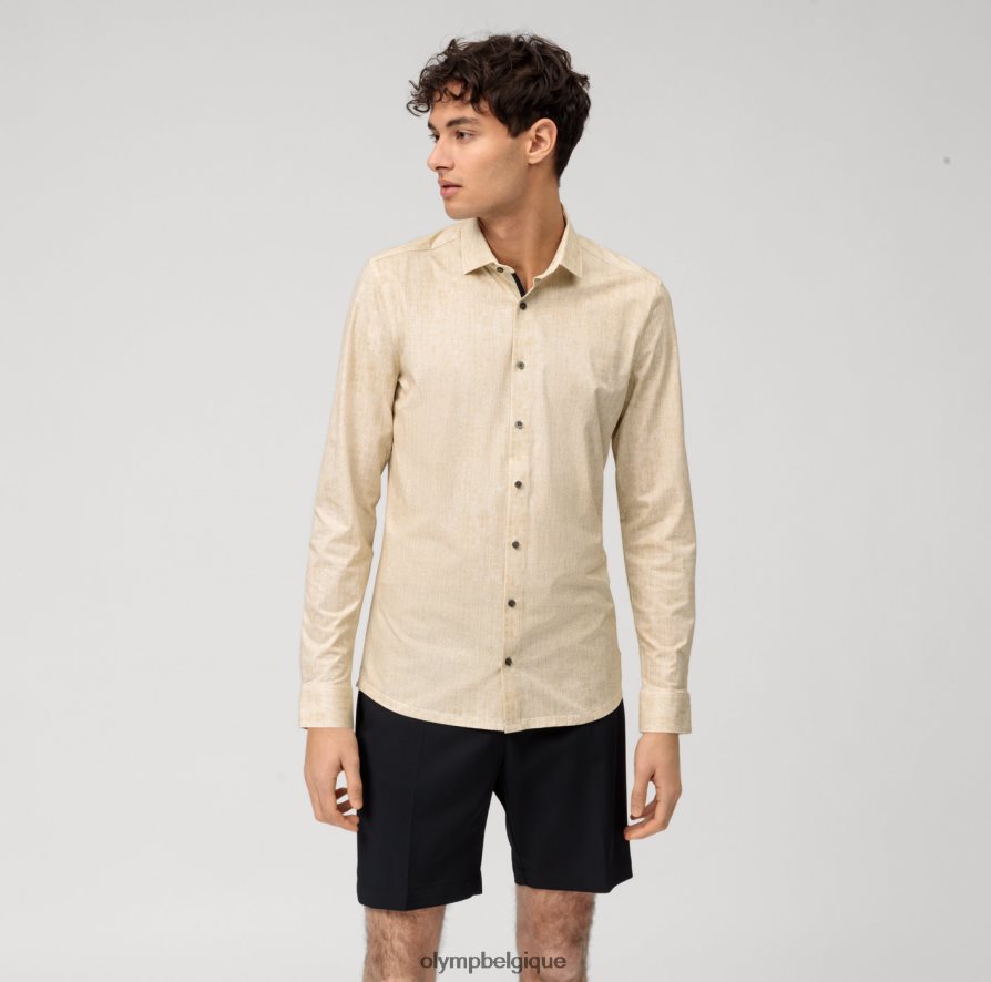 OLYMP FL8P6V149 vêtements Non. six 24/7 super slim, chemise business, kent moderne, laiton