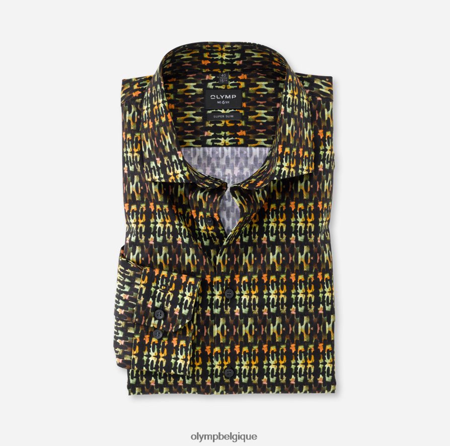 OLYMP FL8P6V160 vêtements Non. six super slim, chemise business, kent moderne, vert lime